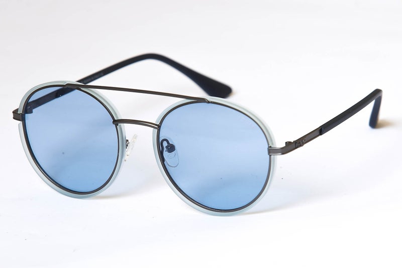 VEGAS Full Rim Round Men Sky Blue  Sunglasses V2043 C5 - Image 2